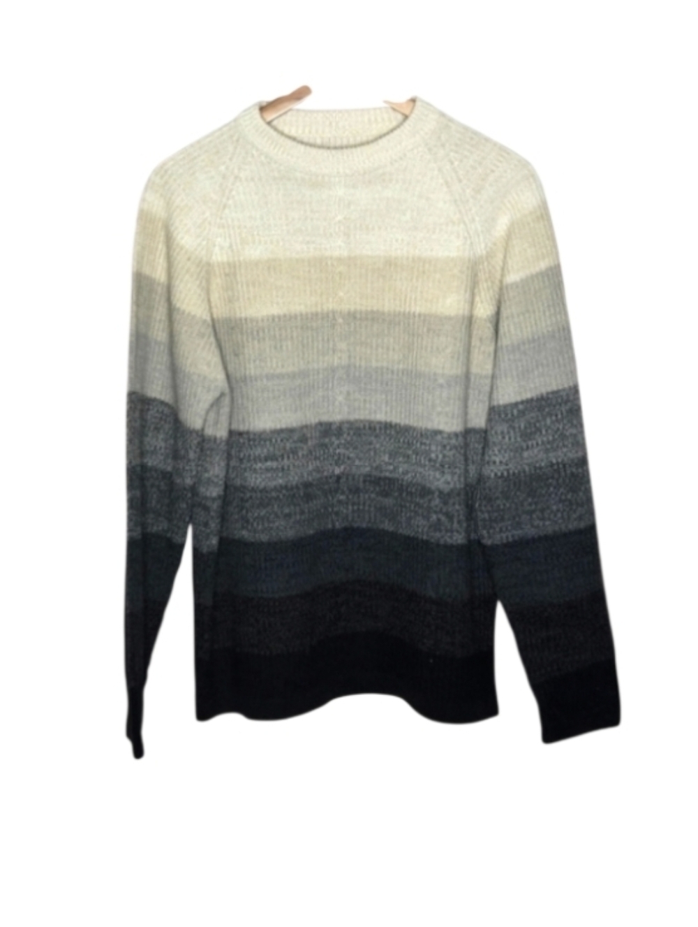 Neutral Color Striped Pullover Sweater